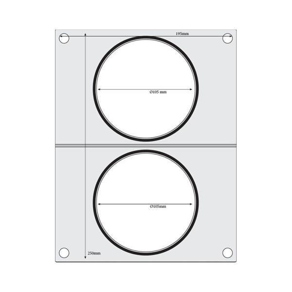 Bild 1 HENDI Matrize für Versiegelungsmaschine zwei runde Behälter (ø115 mm)