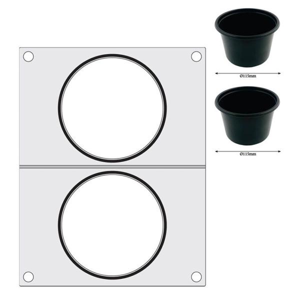 Bild 2 HENDI Matrize für Versiegelungsmaschine zwei runde Behälter (ø115 mm)