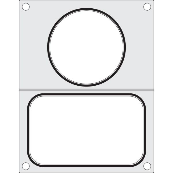 HENDI Matrize für Versiegelungsmaschine zwei Behälter (1 x  178 x 113 mm 1 x ø115 mm)