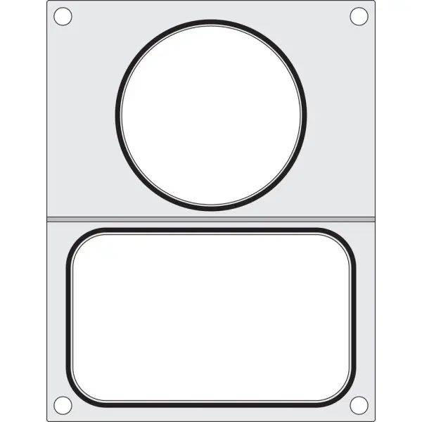 HENDI Matrize für Versiegelungsmaschine zwei Behälter (1 x  178 x 113 mm 1 x ø115 mm) 