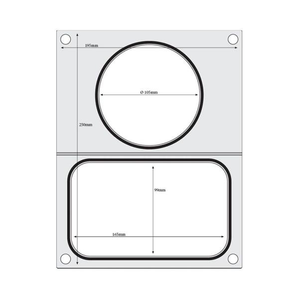 Bild 1 HENDI Matrize für Versiegelungsmaschine zwei Behälter (1 x  178 x 113 mm 1 x