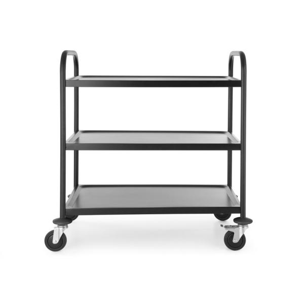 HENDI Servierwagen mattschwarz 905 x 585 x 945 mm