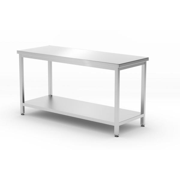 HENDI Mitteltisch mit Ablage – verschraubt Tiefe 600 mm Kitchen Line 1600 x 600 x 850 mm