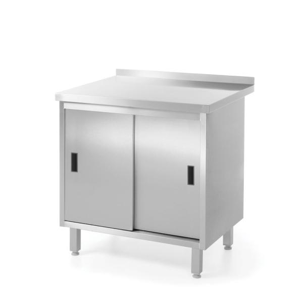 HENDI Wandtischschrank mit Schiebetüren – verschweißt Profi Line 800 x 600 x 850 mm