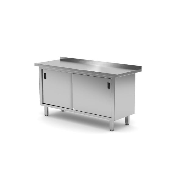 HENDI Wandtischschrank mit Schiebetüren – verschweißt Profi Line 1600 x 600 x 850 mm