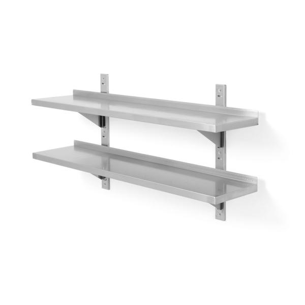 HENDI Doppelwandregal einstellbar mit 2 Halterungen 1200 x 300 x 600 mm