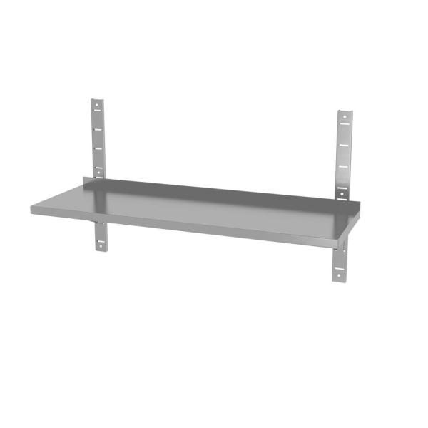 HENDI Wandablage einstellbar einfach mit 2 Halterungen 4 Stk, 1400 x 300 x 600 mm