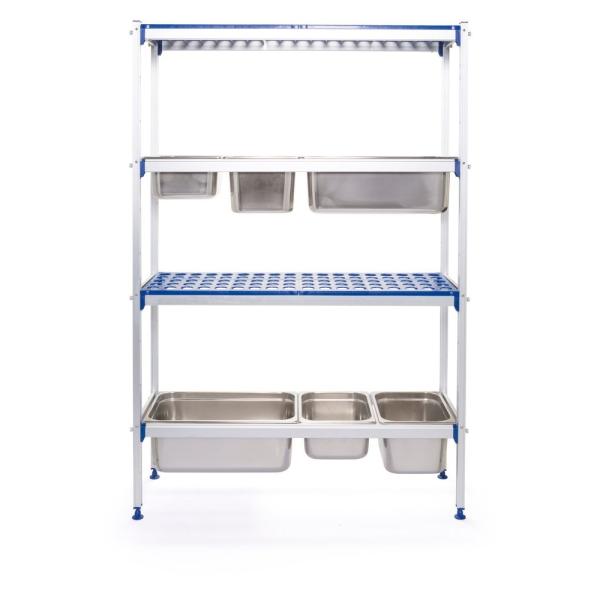 HENDI Regalsystem aus Aluminium für GN Behälter 1120 x 355 x 1685 mm
