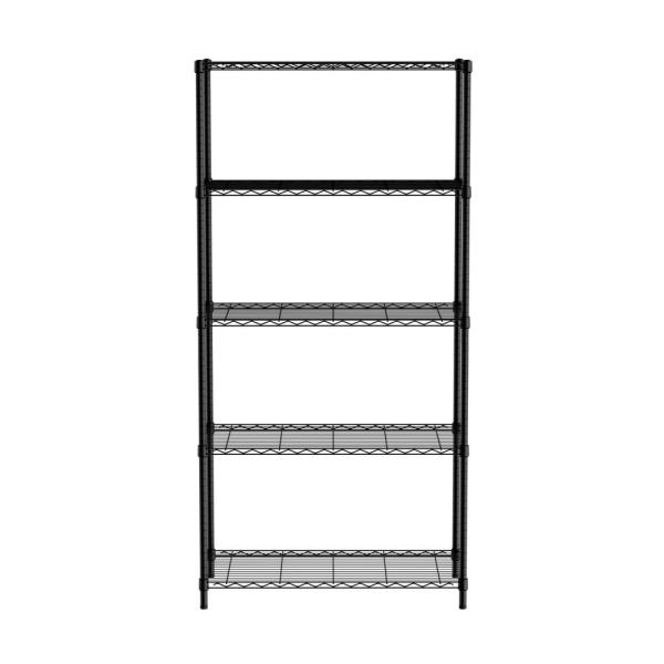 HENDI Lagerregal mit 5 Regalen Schwarz 910 x 455 x 1830 mm