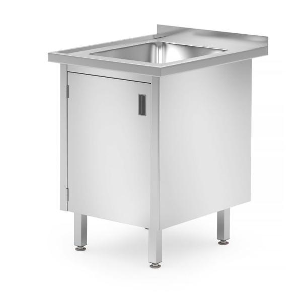 HENDI Waschtisch Schrank – verschweißt mit Scharniertüren Profi Line 600 x 700 x 850 mm
