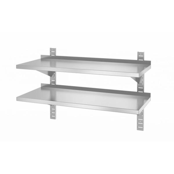 HENDI Doppeltes verstellbares Wandregal mit zwei Stahlbügeln 1000 x 400 x 600 mm