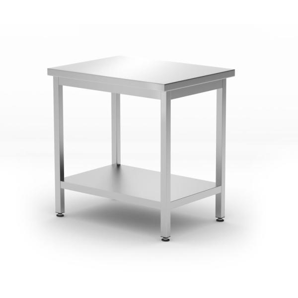 Zentraler Arbeitstisch mit Regalboden Budget Line - geschraubt Tiefe 600 mm HENDI. Budget Line. 800 x 600 x 850mm