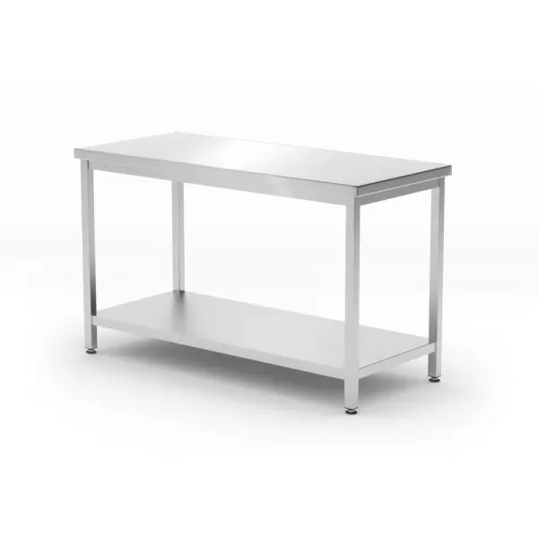 Zentraler Arbeitstisch mit Regalboden Budget Line - geschraubt Tiefe 600 mm HENDI. Budget Line. 1200 x 600 x 850mm 