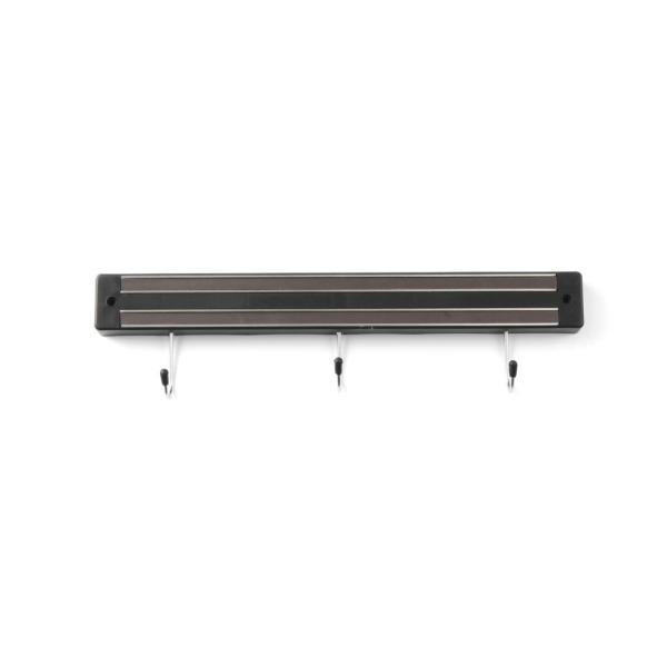 HENDI Messermagnetleiste mit Haken 3 Haken Schwarz Länge 340 mm