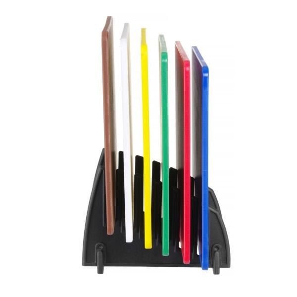 Bild 1 HENDI Set aus 6 HACCP-Schneidebrettern inkl Rack 6 Stk, 450 x 300 x 10 mm