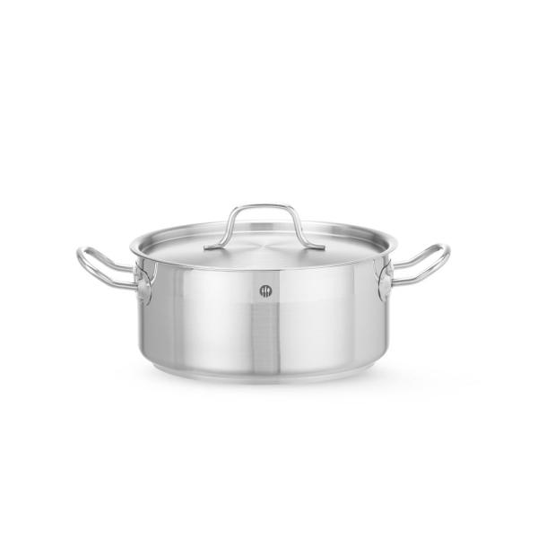 HENDI Kochtopf niedrig - mit Deckel Profi Line 4,8 l, Ø 240 x 105 mm