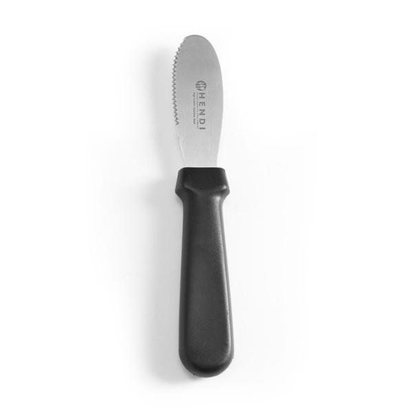HENDI Brötchenstreicher - Wellenschliff Schwarz Länge 210 mm