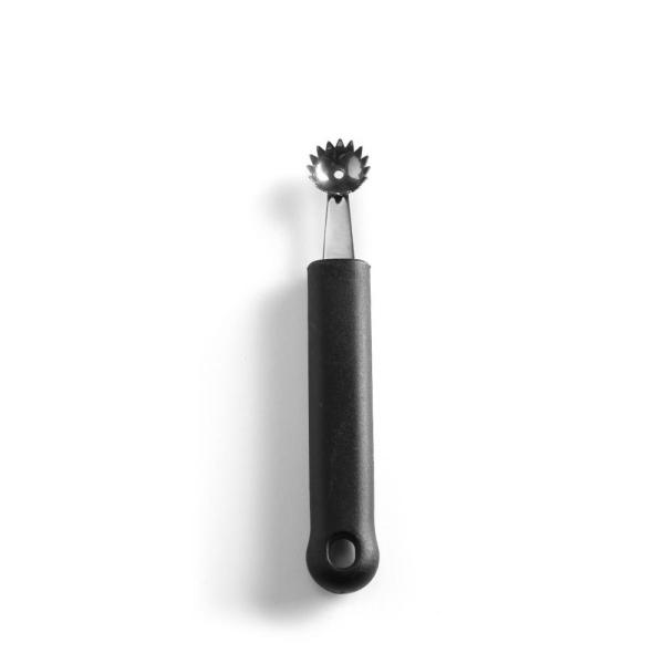 HENDI Kugelausstecher geriffelt Schwarz Länge 150 mm
