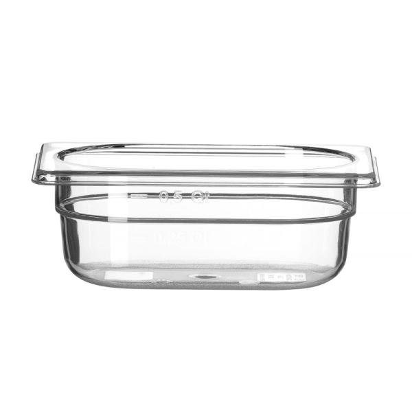 HENDI Gastronorm-Behälter 1/9 Profi Line GN 1/9 0,6 l, Transparent 176 x 108 x 65 mm