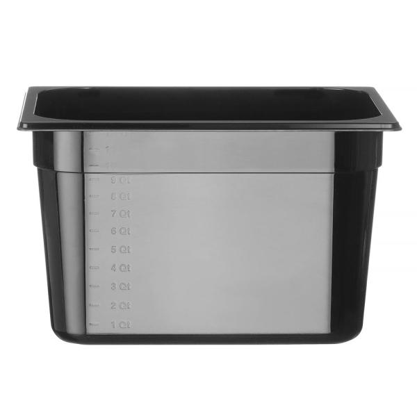 HENDI Gastronorm-Behälter 1/2 Profi Line 12,5 l, Schwarz 325 x 265 x 200 mm