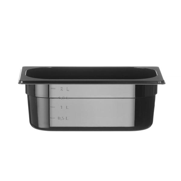 HENDI Gastronorm-Behälter 1/4 Profi Line GN 1/4 2,8 l, Schwarz 265 x 162 x 100 mm
