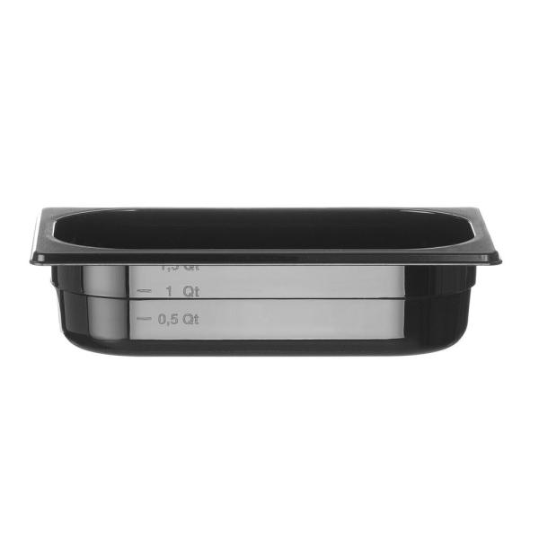 HENDI Gastronorm-Behälter 1/4 Profi Line GN 1/4 1,8 l, Schwarz 265 x 162 x 65 mm