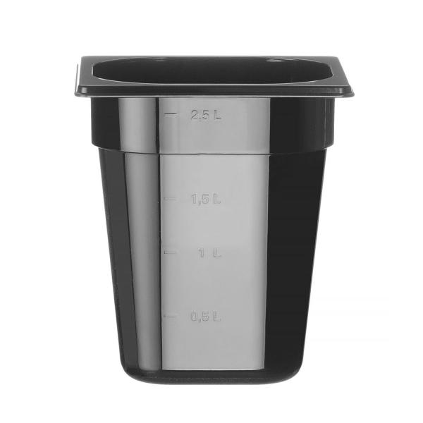 HENDI Gastronorm-Behälter 1/6 Profi Line GN 1/6 3,4 l, Schwarz 176 x 162 x 200 mm