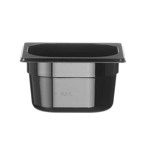 HENDI Gastronorm-Behälter 1/6 Profi Line GN 1/6 1,6 l, Schwarz 176 x 162 x 100 mm