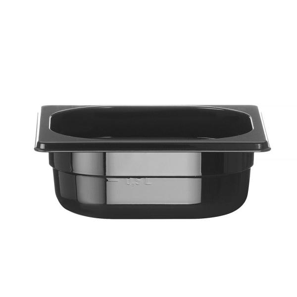 HENDI Gastronorm-Behälter 1/6 Profi Line GN 1/6 1 l, Schwarz 176 x 162 x 65 mm