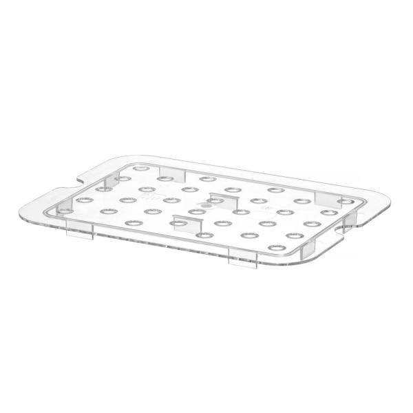 HENDI Perforiertes Abtropfgitter für Gastronorm-Behälter aus Polycarbonat Profi Line, GN 1/2, Transparent, 265 x 206 mm