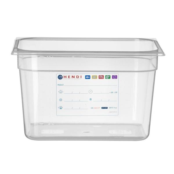 HENDI Gastronorm-Behälter 1/2 GN 1/2 12,5 l, Transparent 325 x 265 x 200 mm