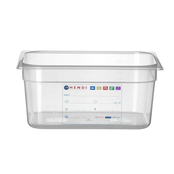 HENDI Gastronorm-Behälter 1/2 GN 1/2 9,5 l, Transparent 325 x 265 x 150 mm