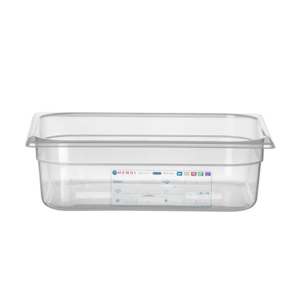 HENDI Gastronorm-Behälter 1/2 GN 1/2 6,5 l, Transparent 325 x 265 x 100 mm