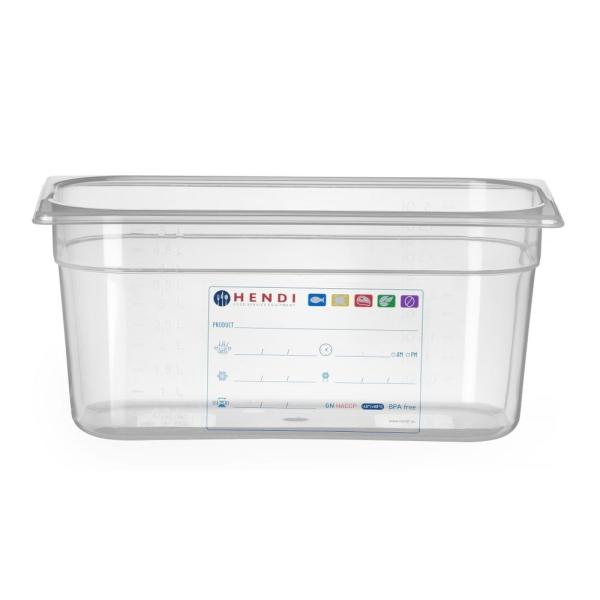 HENDI Gastronorm-Behälter 1/3 GN 1/3 5,7 l, Transparent 325 x 176 x 150 mm