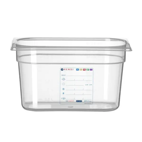 HENDI Gastronorm-Behälter 1/4 GN 1/4 4 l, Transparent 265 x 162 x 150 mm  