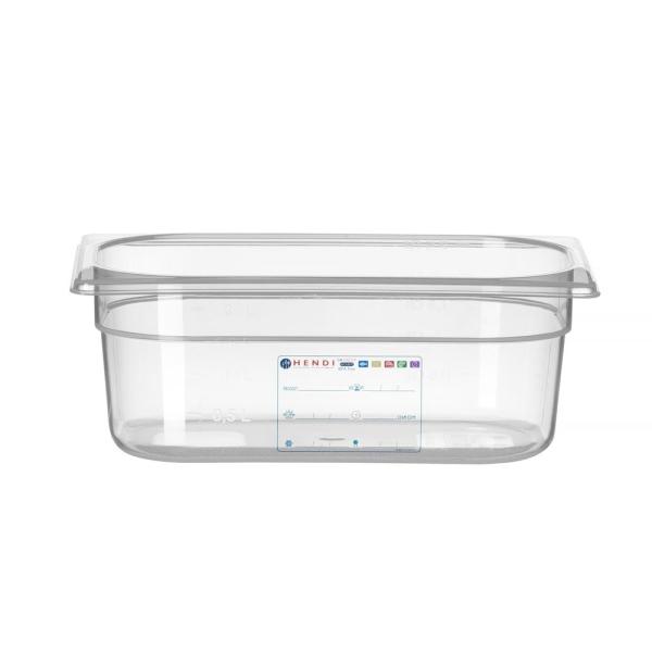 HENDI Gastronorm-Behälter 1/4 GN 1/4 2,8 l, Transparent 265 x 162 x 100 mm