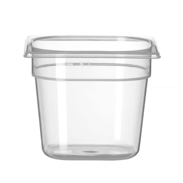 HENDI Gastronorm-Behälter 1/6 Profi Line GN 1/6 2,4 l, Transparent 176 x 162 x 150 mm Temperaturbeständig bis 80°C.