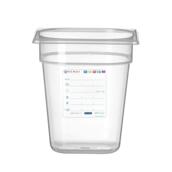 HENDI Gastronorm-Behälter 1/6 GN 1/6 3,4 l, Transparent 176 x 162 x 200 mm  