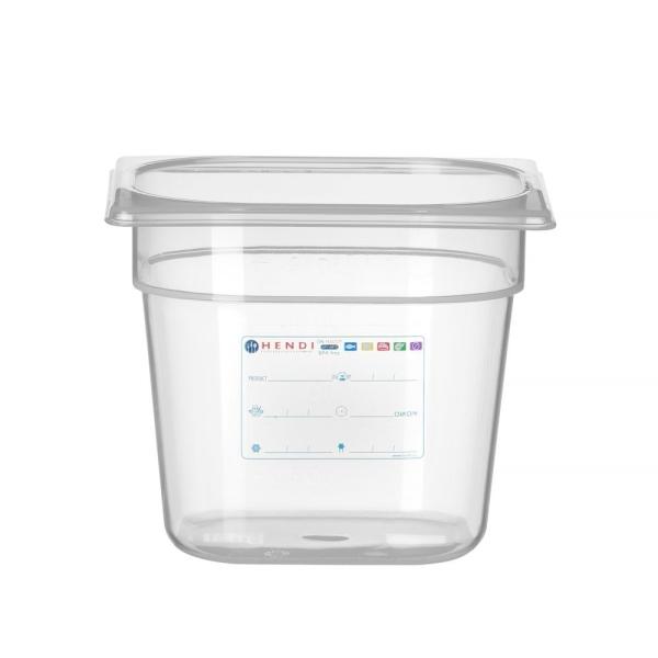 HENDI Gastronorm-Behälter 1/6 GN 1/6 2,4 l, Transparent 176 x 162 x 150 mm