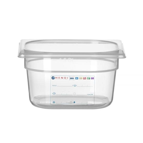 HENDI Gastronorm-Behälter 1/6 GN 1/6 1,6 l, Transparent 176 x 162 x 100 mm
