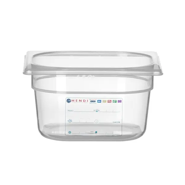 HENDI Gastronorm-Behälter 1/6 GN 1/6 1,6 l, Transparent 176 x 162 x 100 mm  