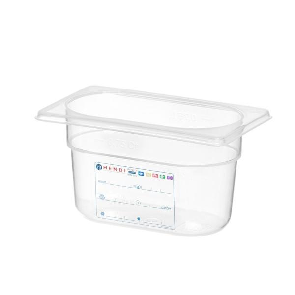 HENDI Gastronorm-Behälter 1/9 GN 1/9 0,9 l, Transparent 176 x 108 x 100 mm