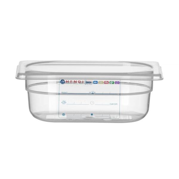 HENDI Gastronorm-Behälter 1/9 GN 1/9 0,6 l, Transparent 176 x 108 x 65 mm