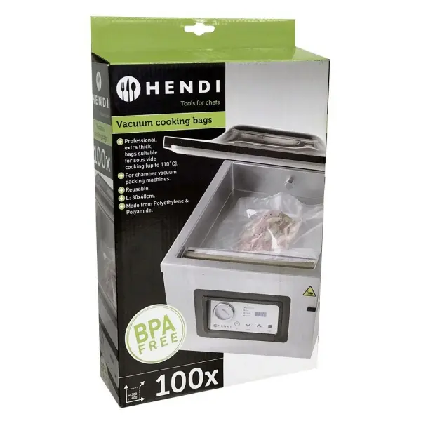 HENDI Vakuum-Kochbeutel 100 Stk, 400 x 300 mm, PA (Polyamide/Nylon), PP  