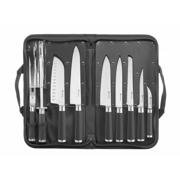 HENDI Messerset 9-teilig Schwarz 445 x 260 x 65 mm