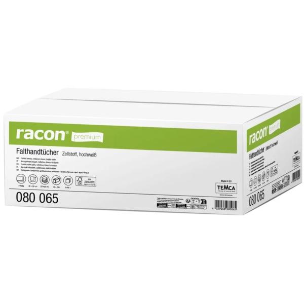 racon® premium Falthandtücher 2-lagig, 20 x 22 cm, hochweiß, V-Falz 1 Karton = 3150 Tücher