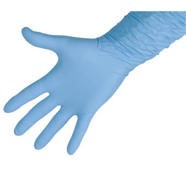 KERBL Nitril Premium Plus Einmalhandschuh 30 cm lang, blau, latexfrei, puderfrei, unsteril, Gr. XXL 1 Box = 50 Stück