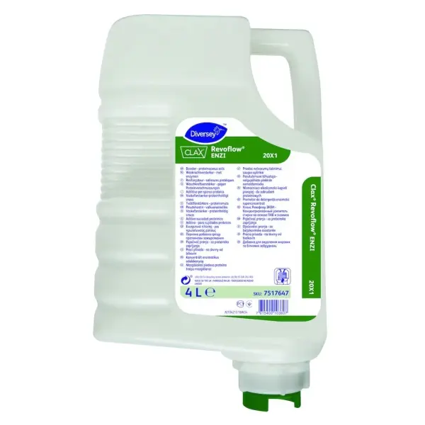 Diversey Clax Revoflow ENZI 20X1 Waschkraftverstärker für proteinhaltige Verschmutzungen 4 l Kartusche
