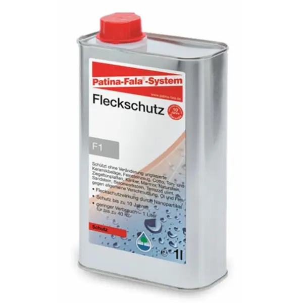 Patina-Fala Fleckschutz schützt vor allgemeinen Verschmutzungen. Öl und Fett 1 l Flasche