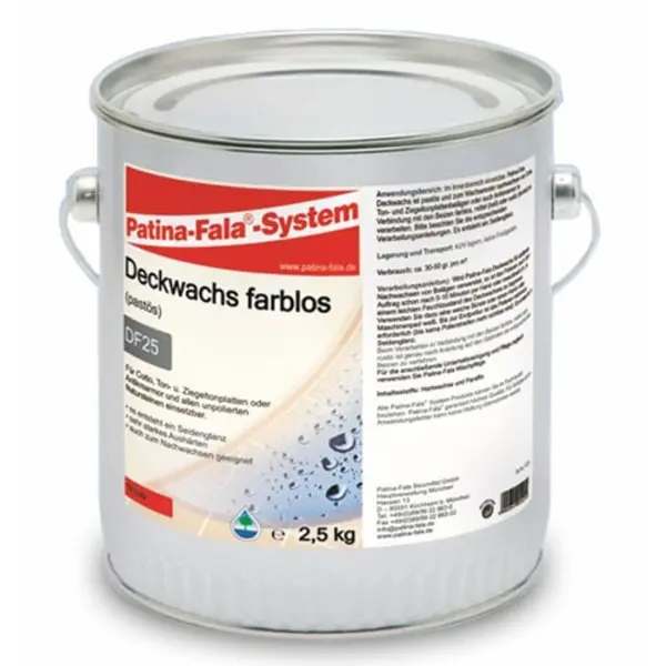 Patina-Fala Deckwachs farblos pastös und zum Wachsen von Naturstein 2.5 kg Dose